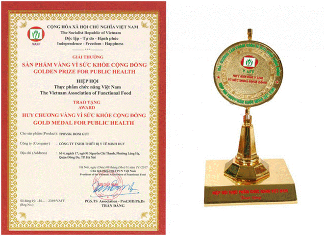 BoniGut đạt giải thưởng “Sản phẩm vàng vì sức khỏe cộng đồng”