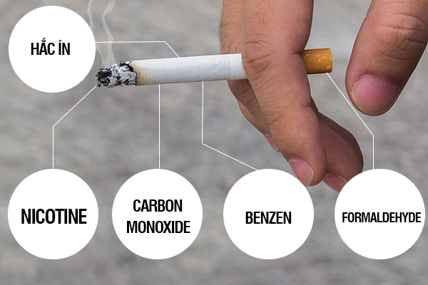 Khói thuốc lá chứa hàng ngàn các chất độc hại khác nhau
